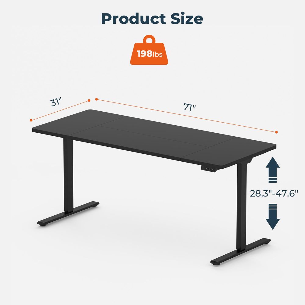71 x 30 inch Electric Standing - L Shaped Desk Setup recensie en prijs