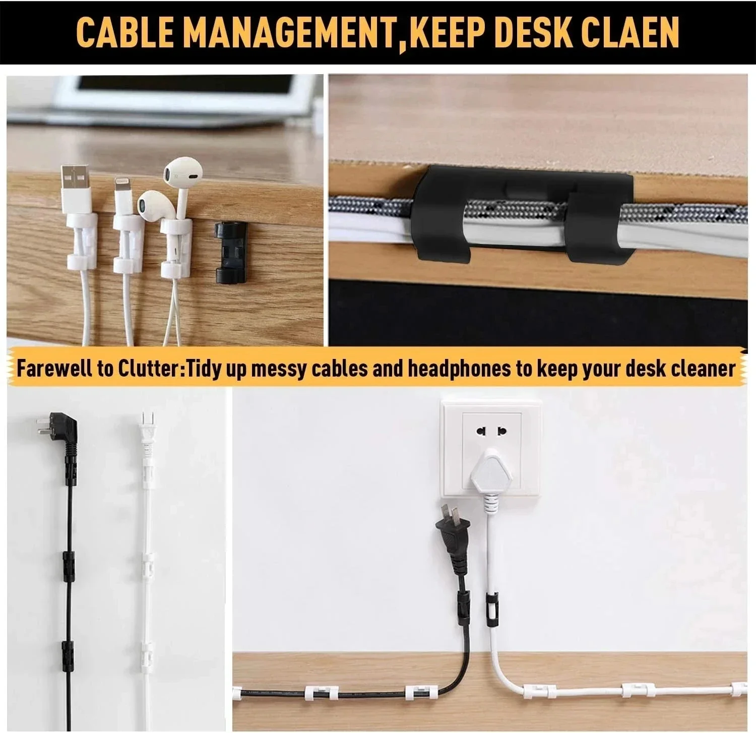 Cable Clips Organizer Drop Wir - Desk Setup Cable Management recensie en prijs