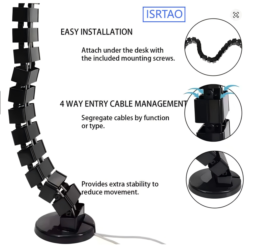 ISRTAO under Desk Cable Manage - Desk Setup Cable Management recensie en prijs