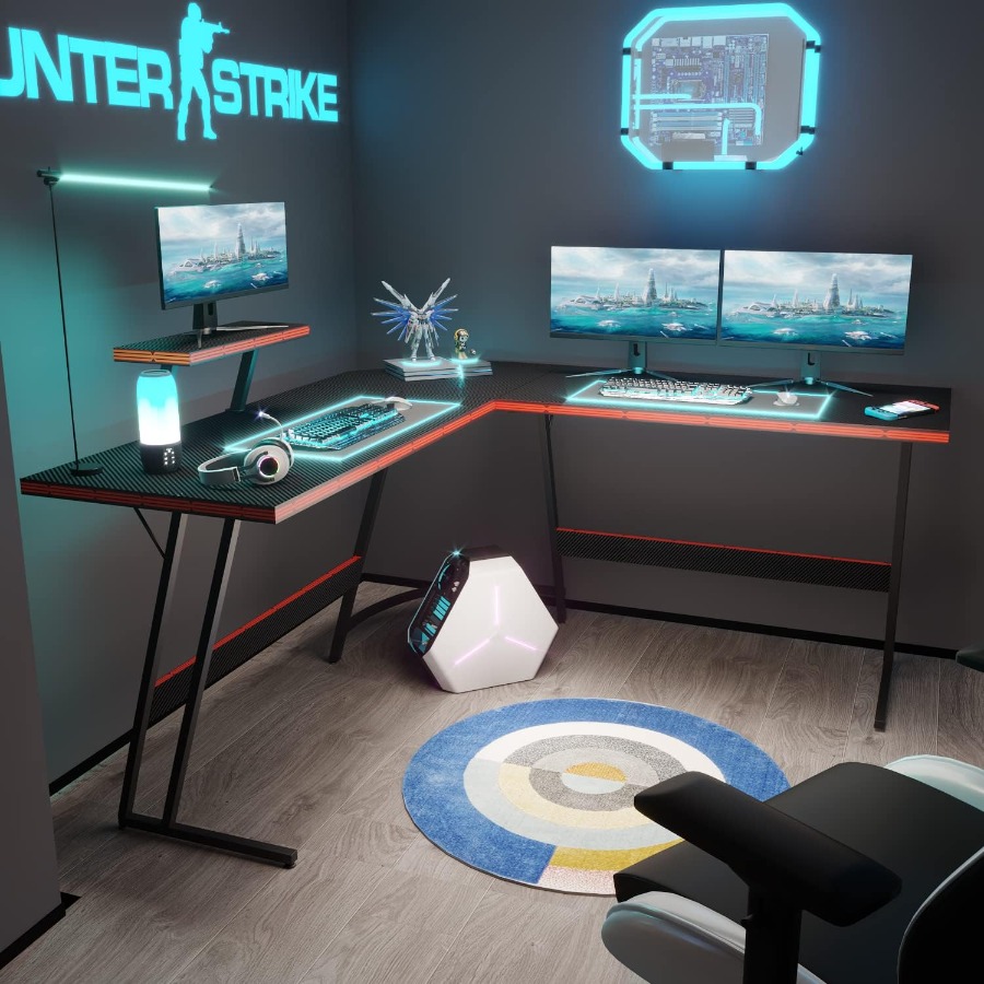 L Shaped Gaming Desk with Larg - L Shaped Desk Setup recensie en prijs