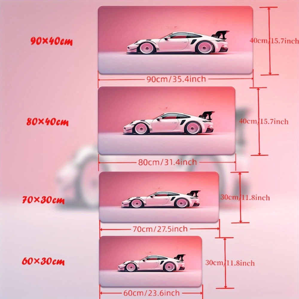 Pink Sports Car Illustration X - Desk Setup Workspace recensie en prijs