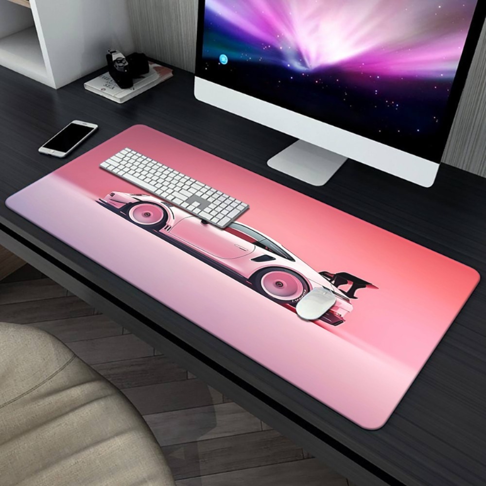 Pink Sports Car Illustration X - Desk Setup Workspace recensie en prijs