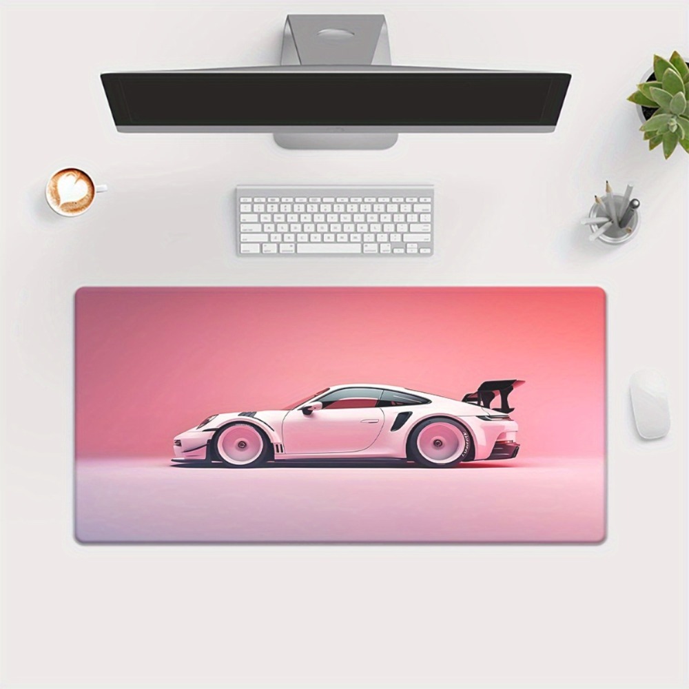 Pink Sports Car Illustration X - Desk Setup Workspace recensie en prijs