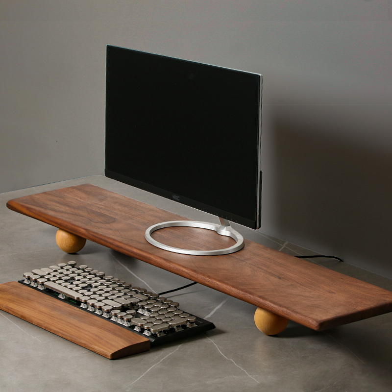 Solid Wood Monitor Riser Lapto - Desk Setup With Laptop And Monitor recensie en prijs