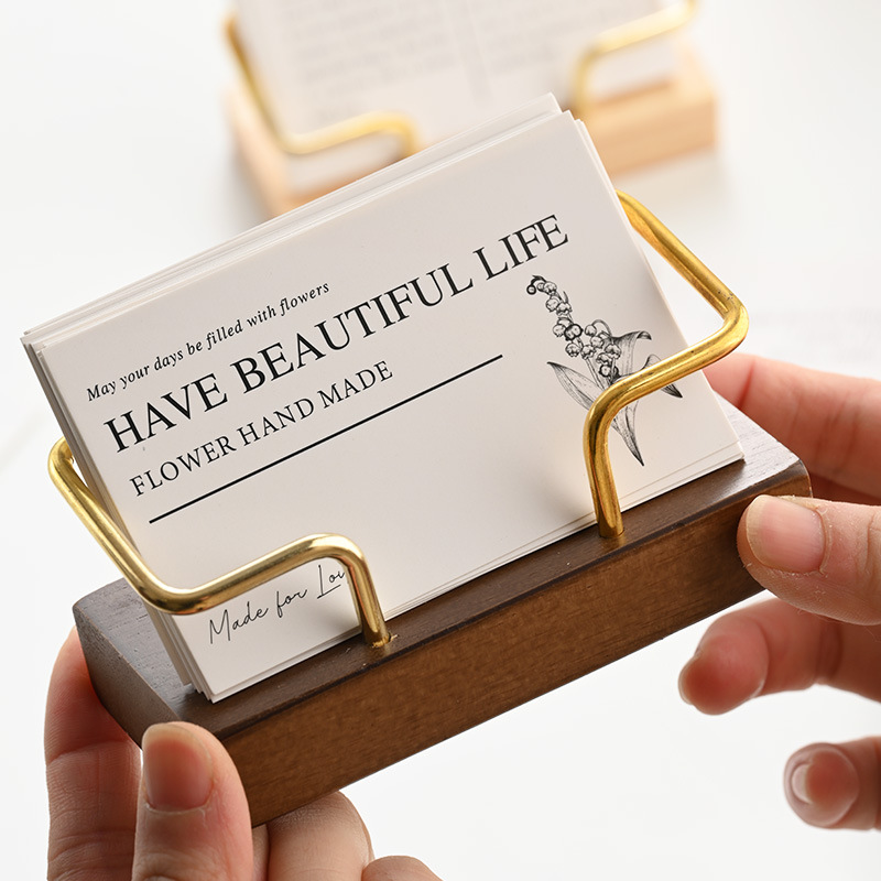 Wooden Business Card Holder Me - Desk Setup Wood recensie en prijs