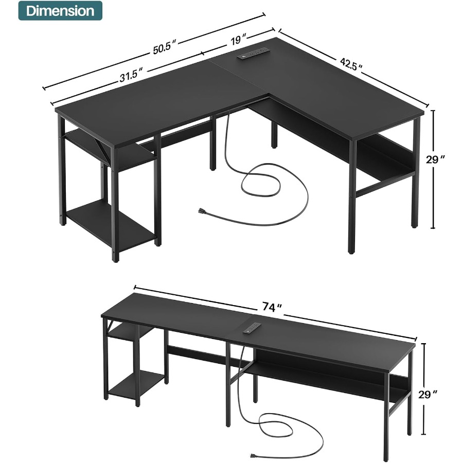 Reversible L Shaped Desk with  - Desk Setup Corner recensie en prijs