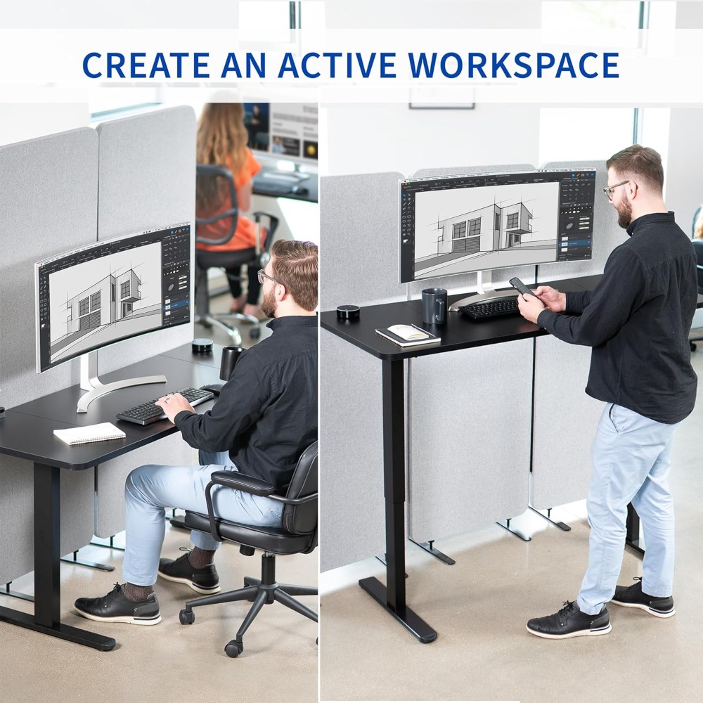 VIVO Electric 60 x 24 inch Sta - L Shaped Desk Setup recensie en prijs
