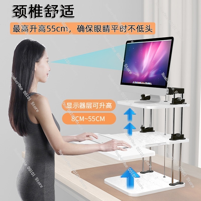 Height-Adjustable Standing Des - Desk Setup With Laptop And Monitor recensie en prijs