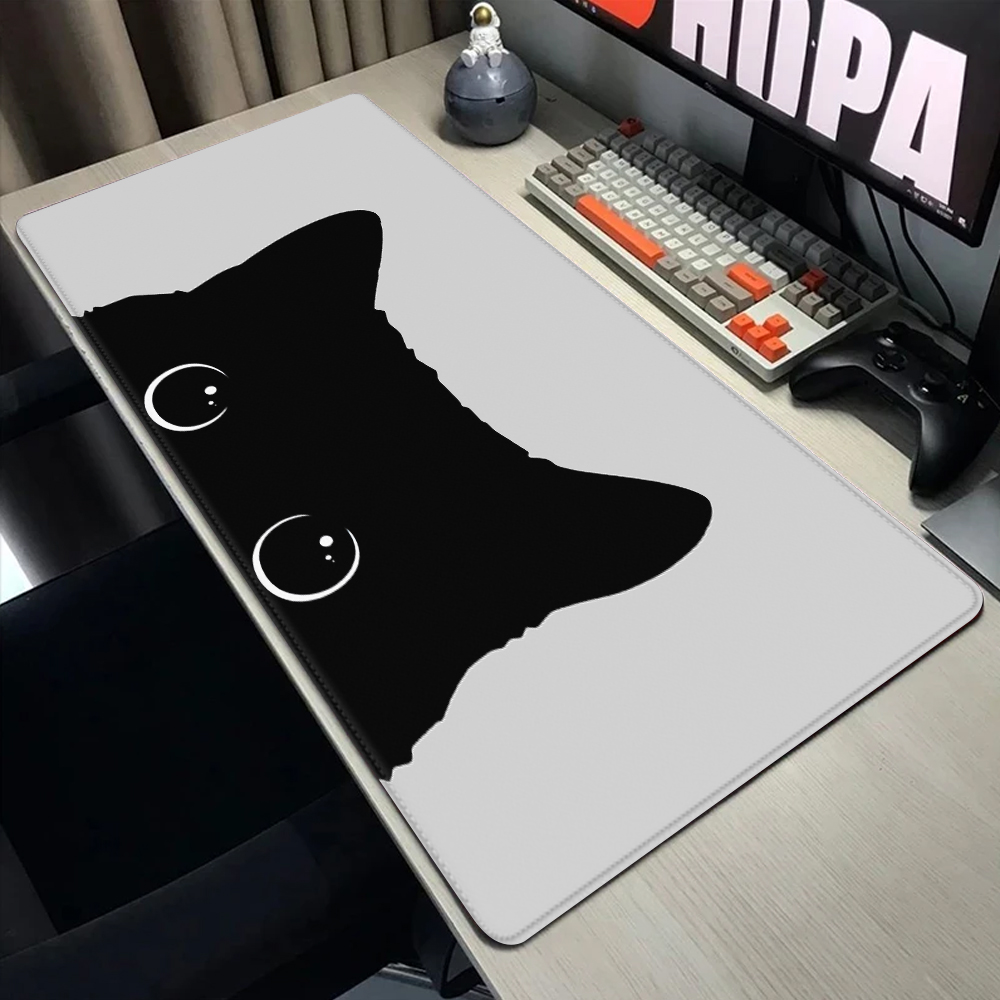Funny black cat Mouse Pads Cut - Desk Setup Pink recensie en prijs