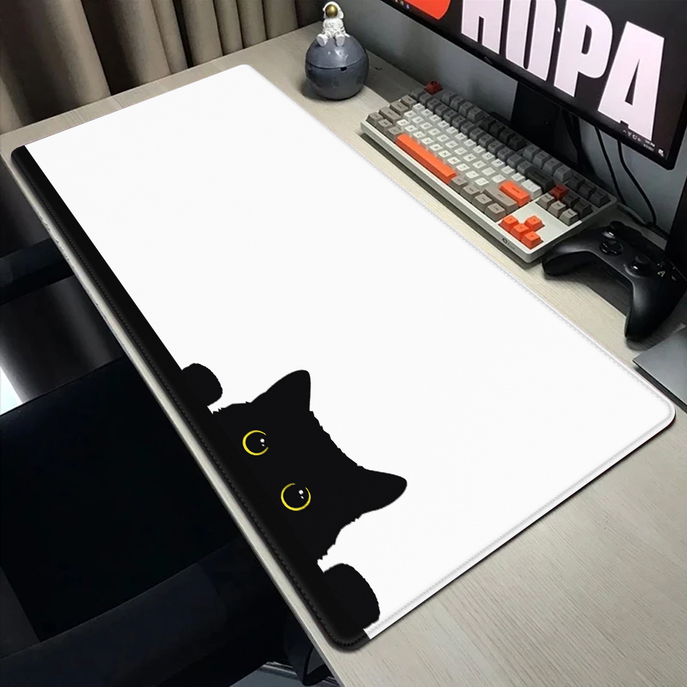 Funny black cat Mouse Pads Cut - Desk Setup Pink recensie en prijs