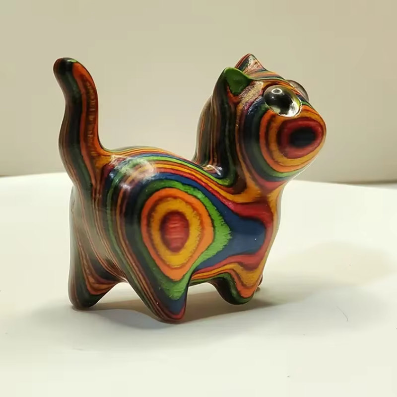 Hand-Painted or Carved Wood Ca - Desk Setup Wood recensie en prijs