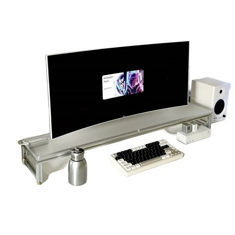 Aluminum Monitor Stand Acrylic - Desk Setup With Laptop And Monitor recensie en prijs