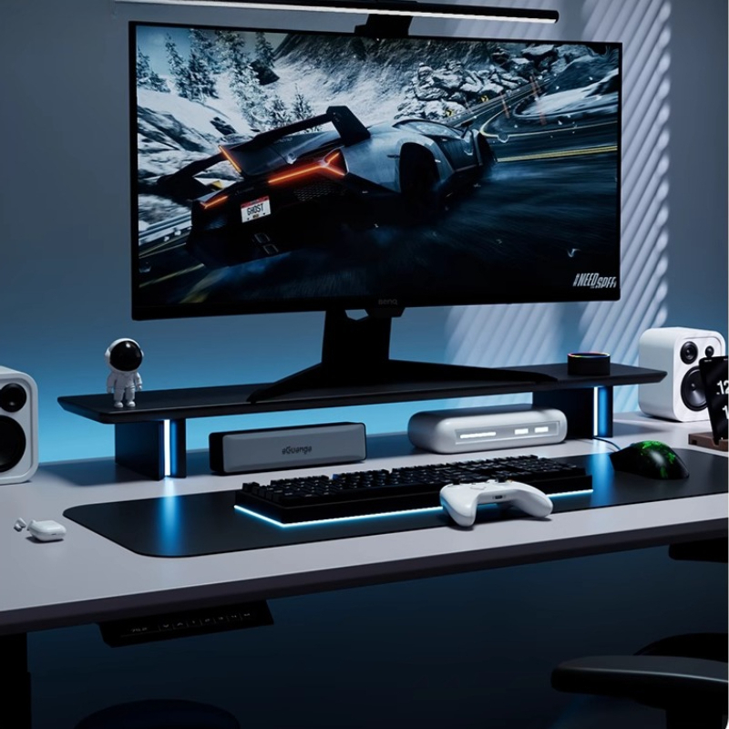 RGB Monitor Stand Ergonomic Co - Desk Setup With Laptop And Monitor recensie en prijs