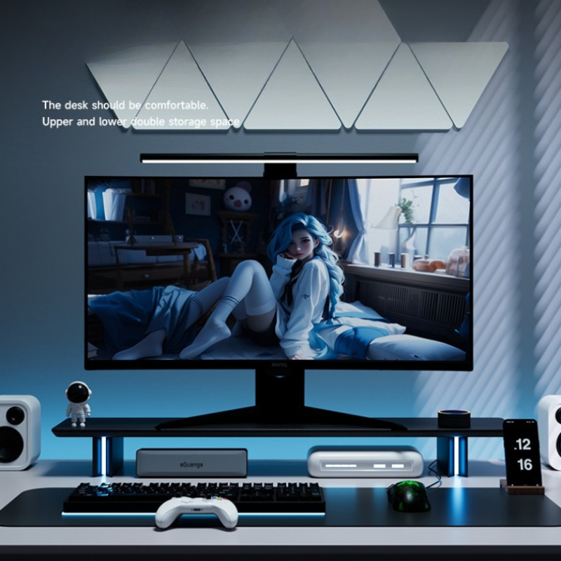 RGB Monitor Stand Ergonomic Co - Desk Setup With Laptop And Monitor recensie en prijs