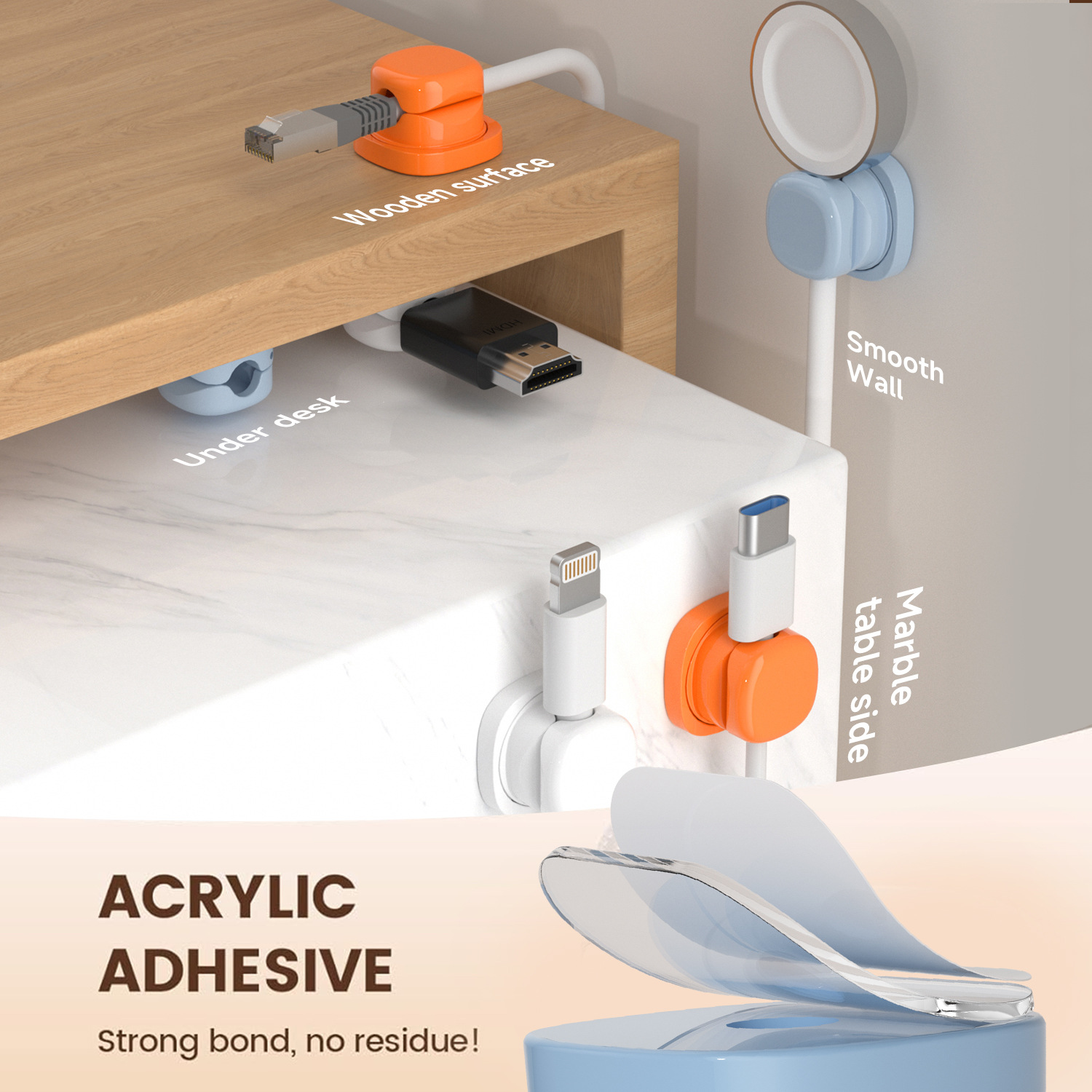 adhesive cable organizer Cable - Desk Setup Cable Management recensie en prijs