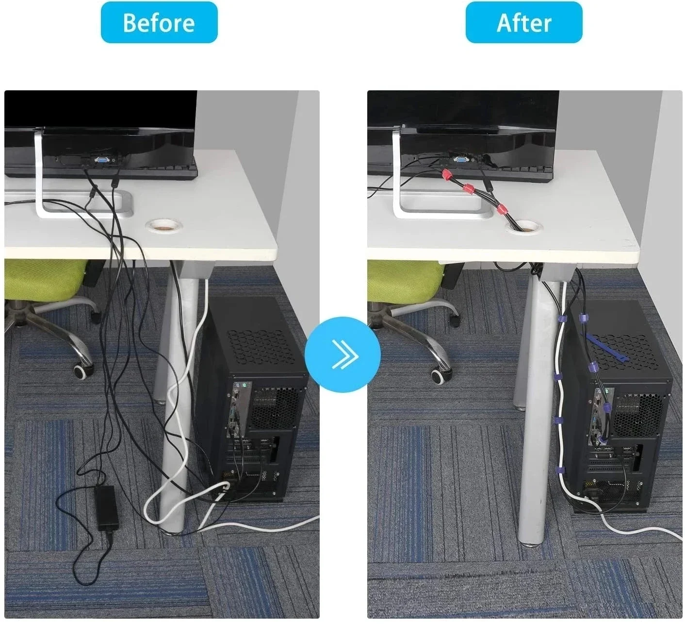 10/30/50PCS USB Cable Organize - Desk Setup Cable Management recensie en prijs