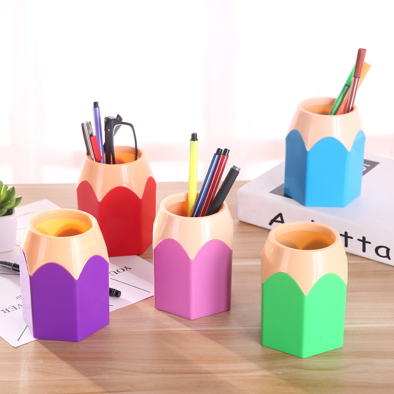 Cute Pencil Head Shape Pen Hol - Korean Desk Setup recensie en prijs