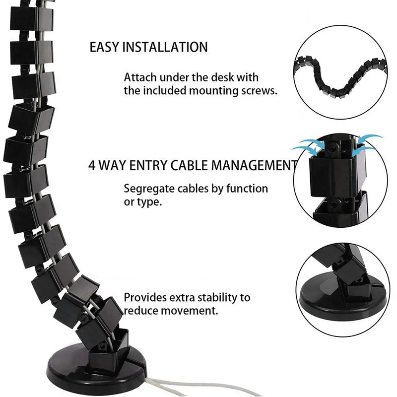 Wire Spine Cable Sleeve Under  - Desk Setup Cable Management recensie en prijs