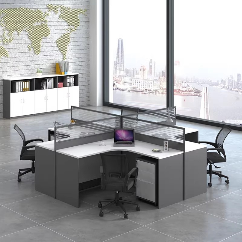 White Office Desk for 2 4 or 6 - L Shaped Desk Setup recensie en prijs