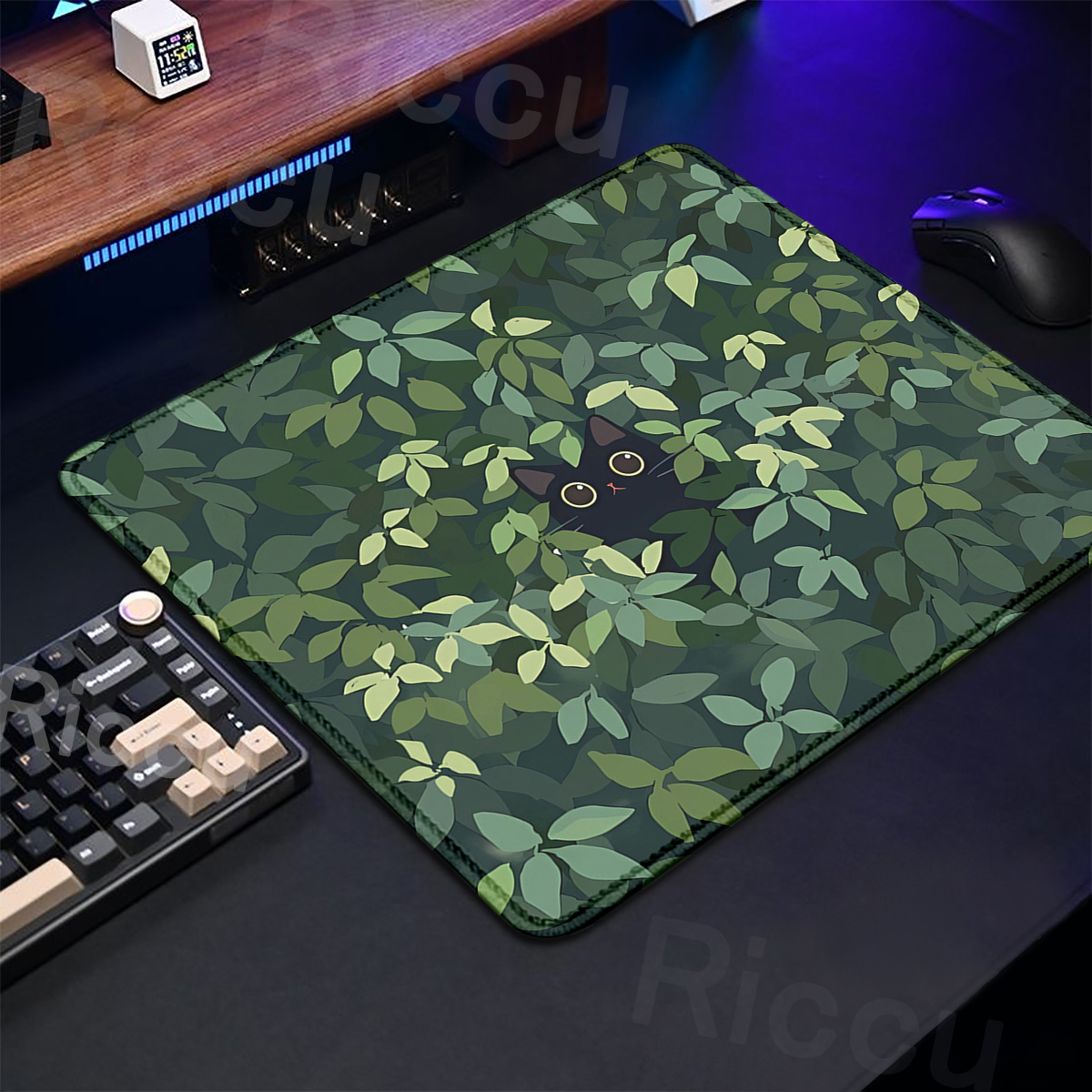 Kawaii Black Cat Mousepad 18x2 - Korean Desk Setup recensie en prijs