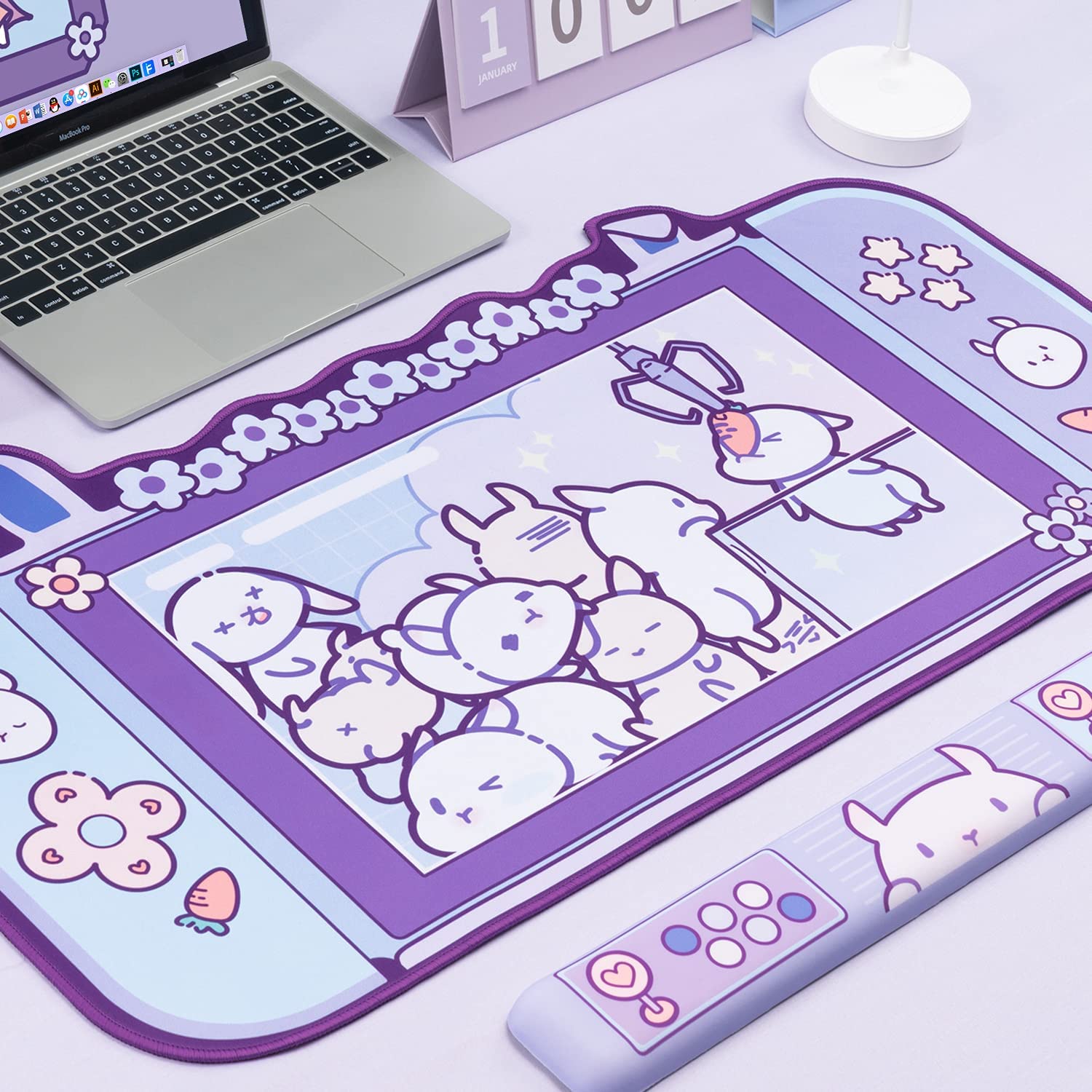 Large Kawaii Gaming Mouse Pad  - Desk Setup Pink recensie en prijs
