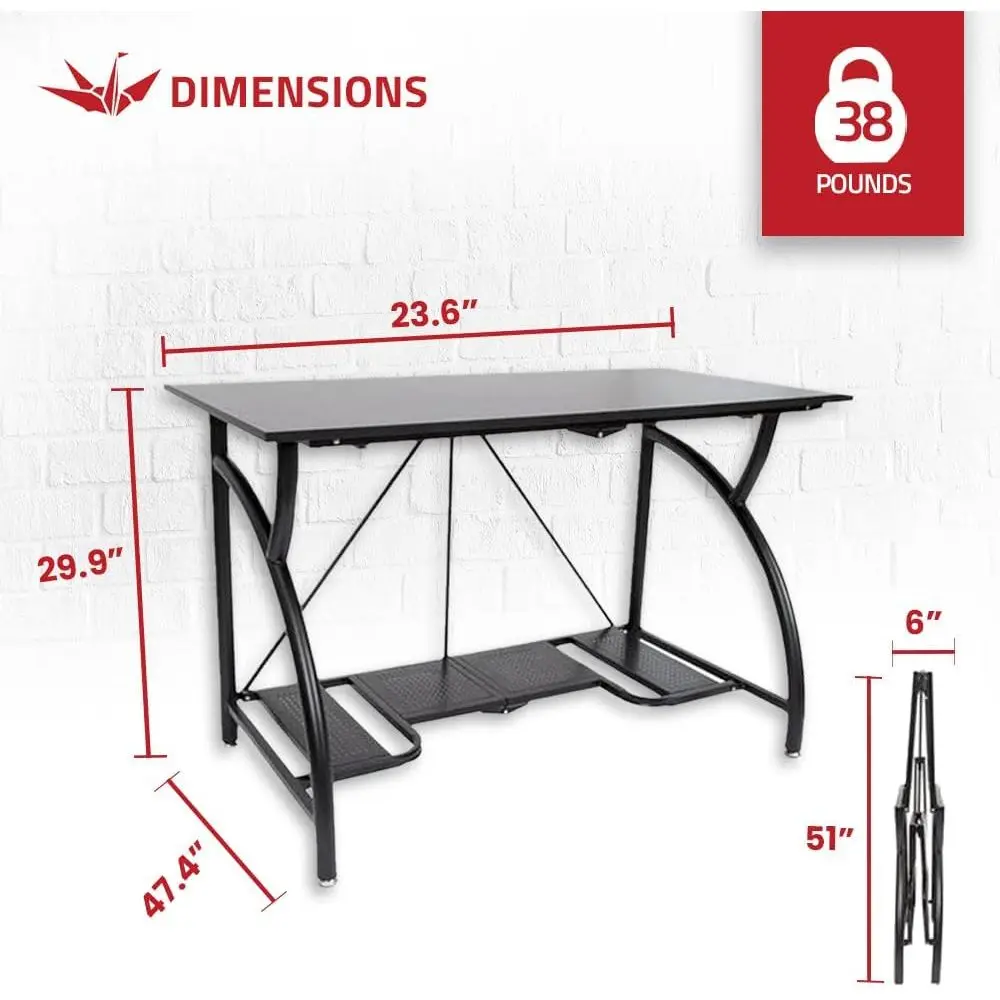 Space-Saving Foldable Desk for - Desk Setup With Laptop And Monitor recensie en prijs
