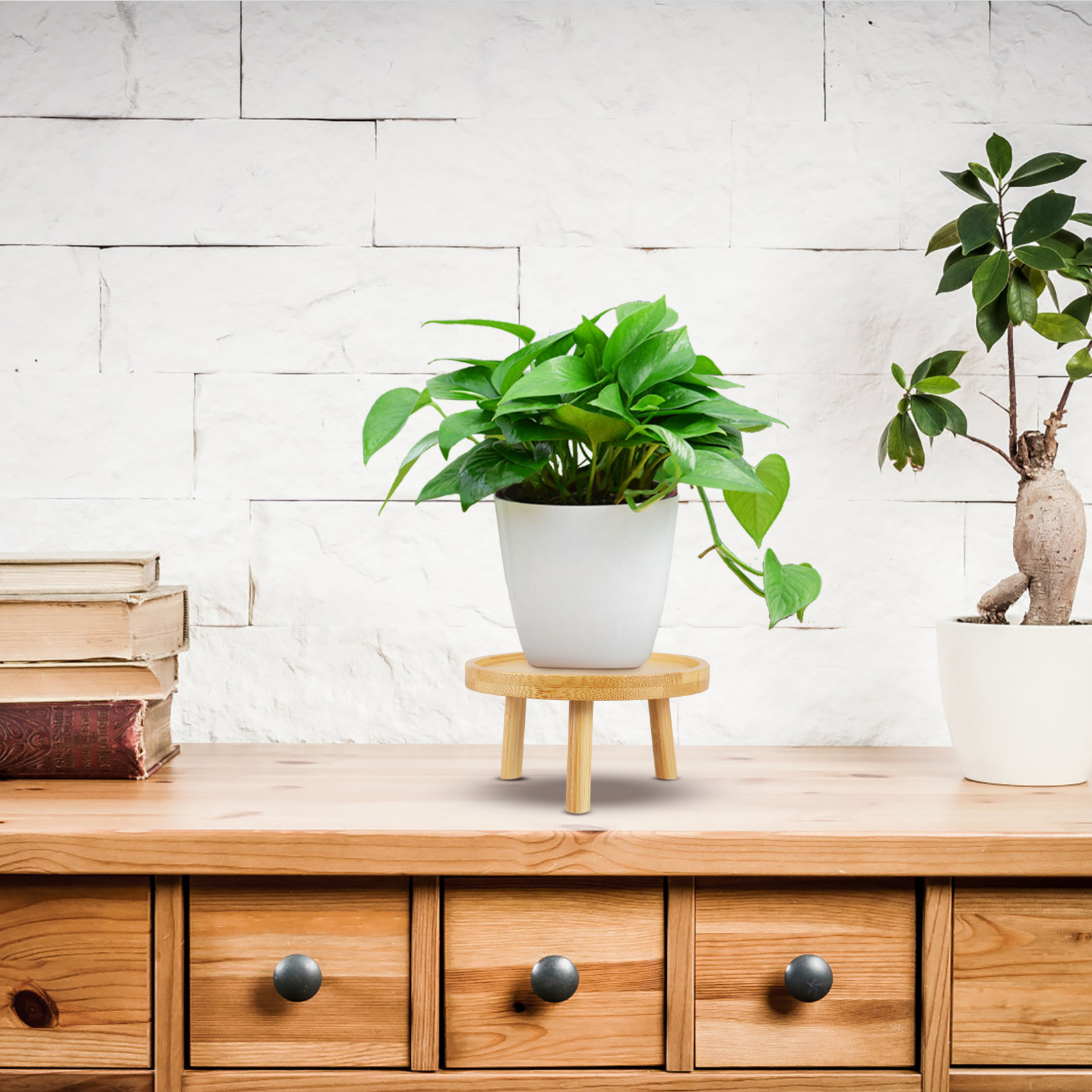Holder Stand Pot Flower Wood W - Desk Setup Wood recensie en prijs
