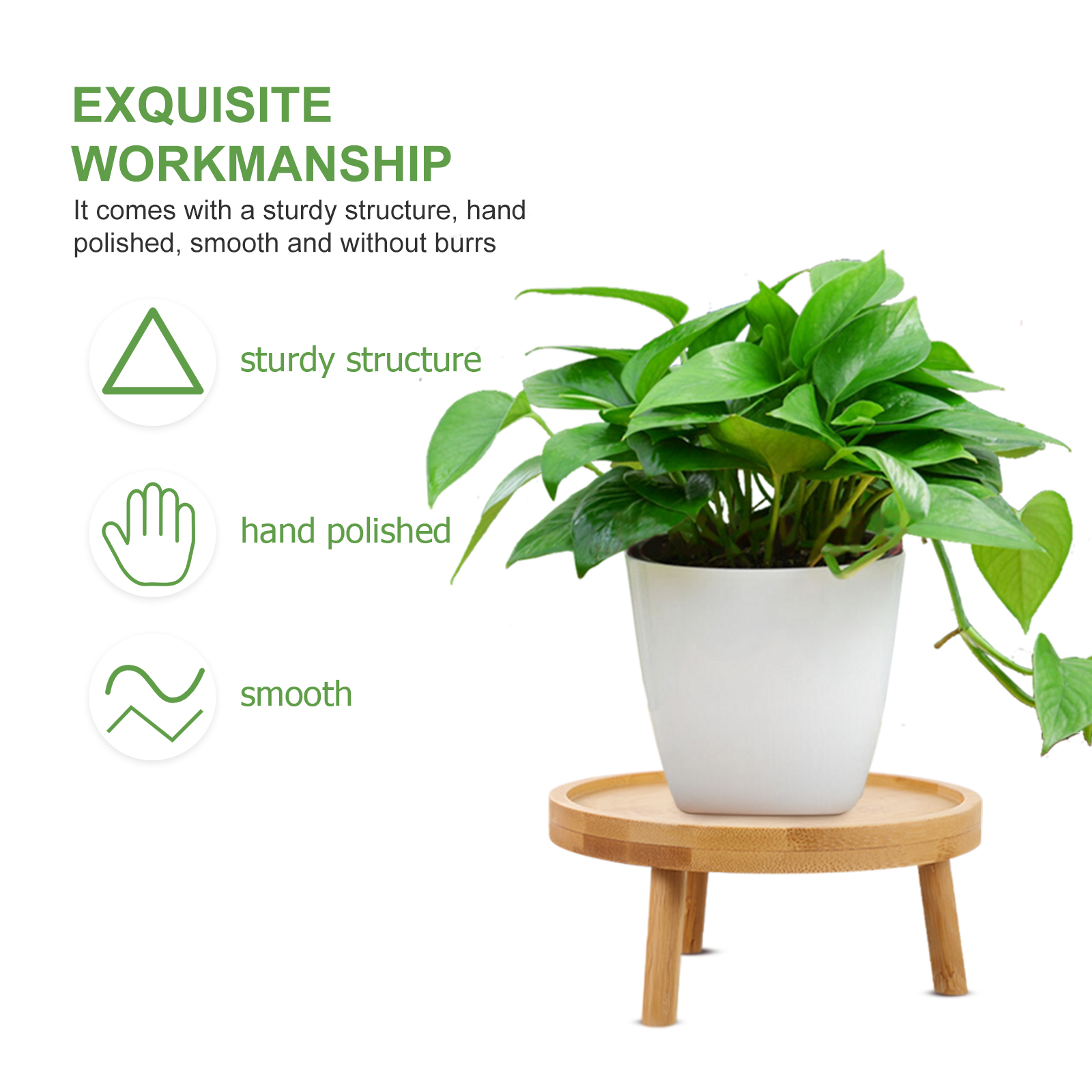 Holder Stand Pot Flower Wood W - Desk Setup Wood recensie en prijs