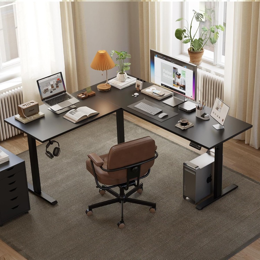 L Shaped Standing Desk Adjusta - Desk Setup Corner recensie en prijs