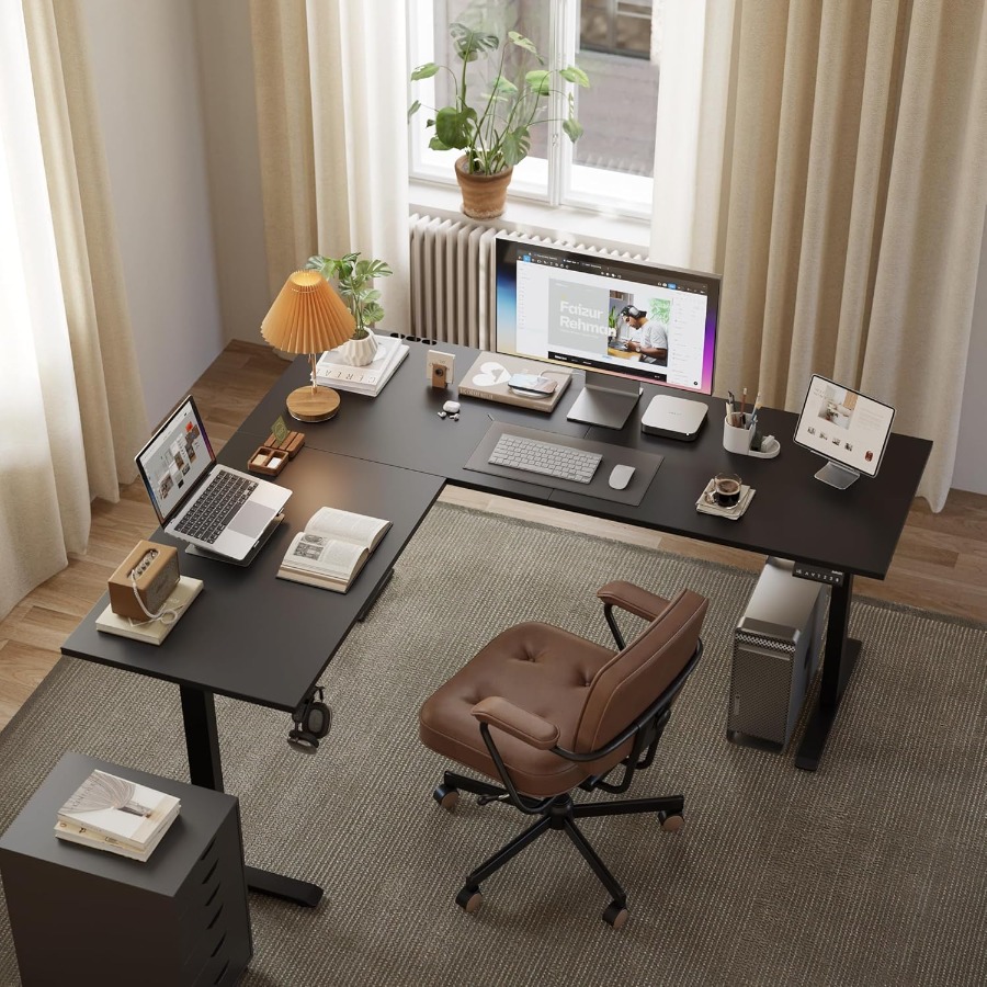 L Shaped Standing Desk Adjusta - Desk Setup Corner recensie en prijs