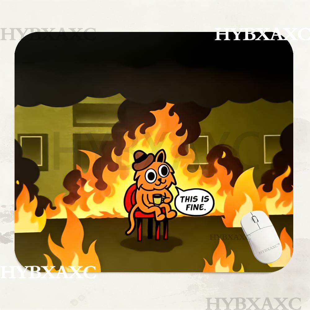 HYBXAXC This Is Fine Cat Meme  - Work Desk Home Setup recensie en prijs
