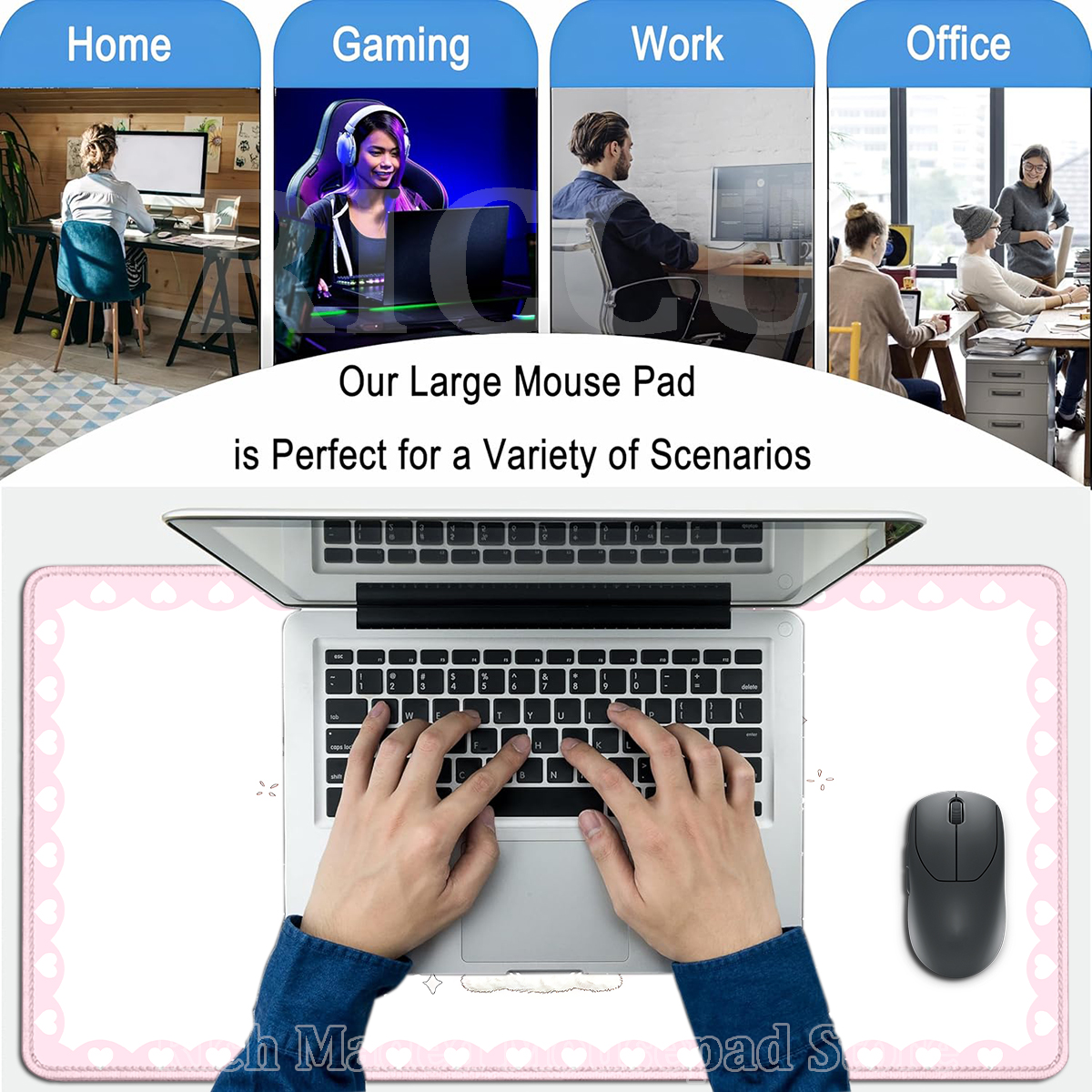 Pink Rabbit Mouse Pad XXL Cute - Desk Setup Pink recensie en prijs