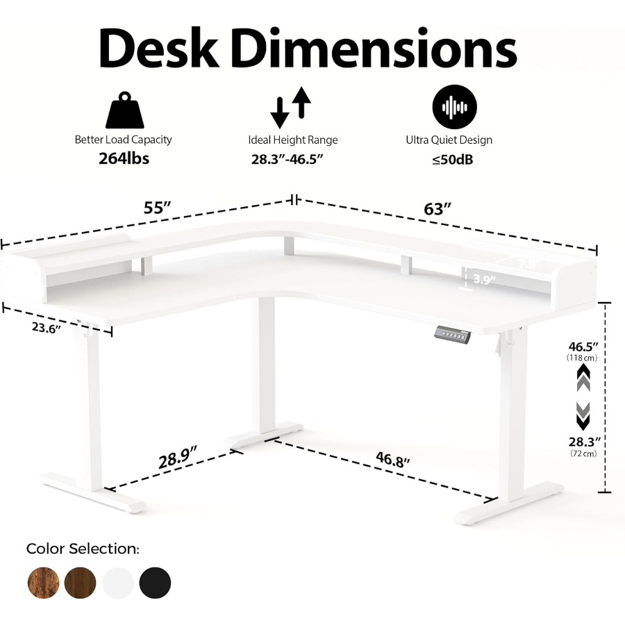 L Shaped Standing Desk with Ad - Desk Setup Workspace recensie en prijs