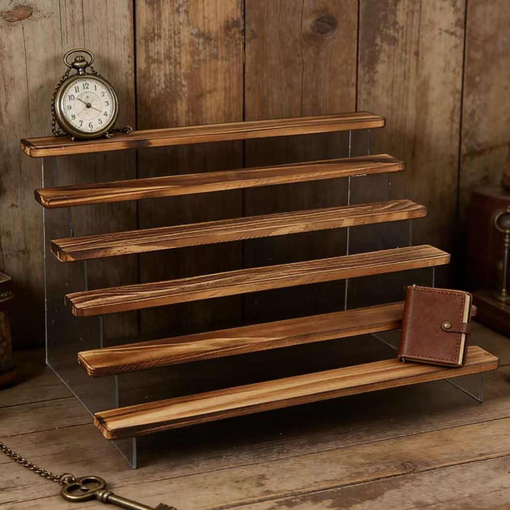 Charred Wooden Step Display St - Desk Setup Wood recensie en prijs