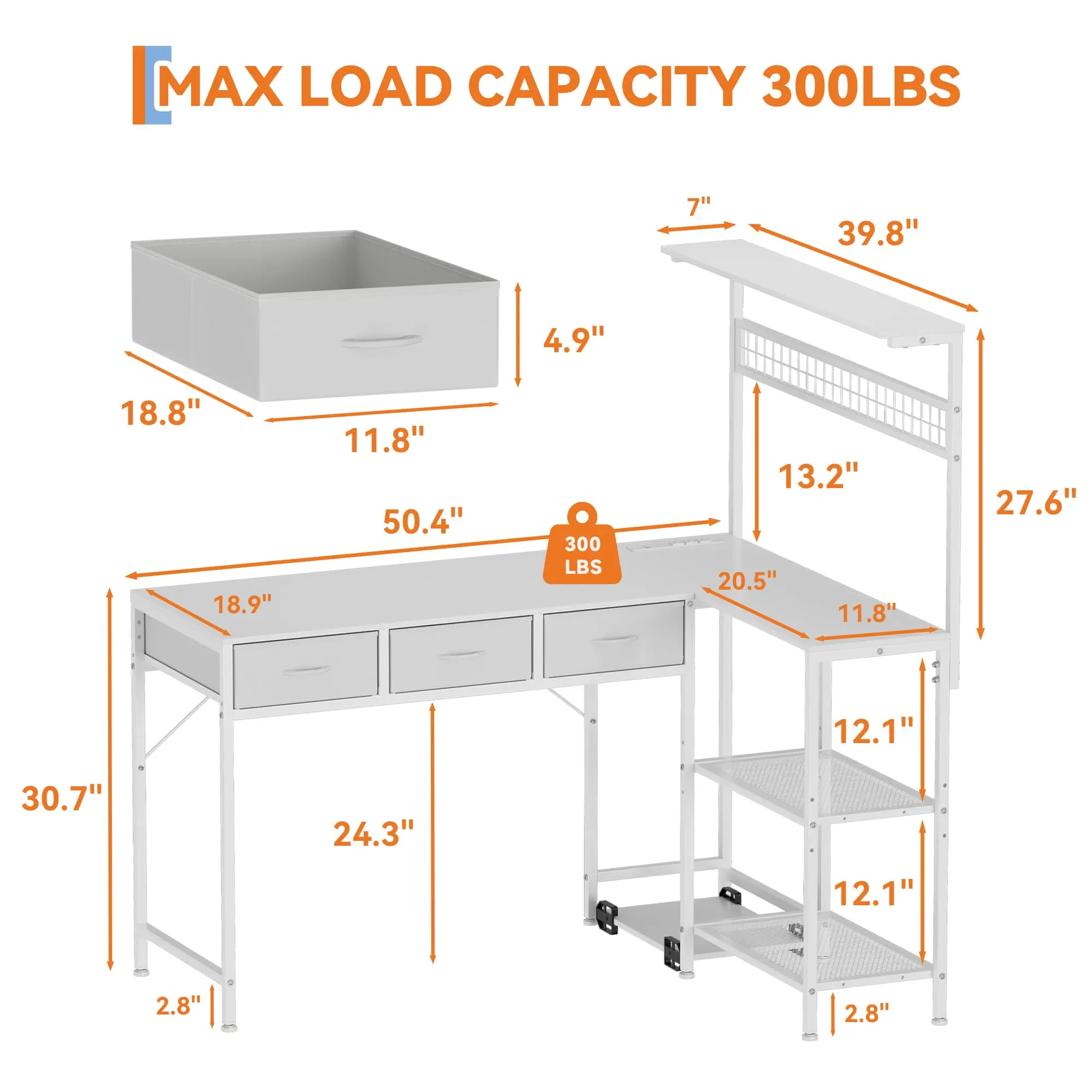 50.4 Inch Reversible L Shaped  - Desk Setup Corner recensie en prijs