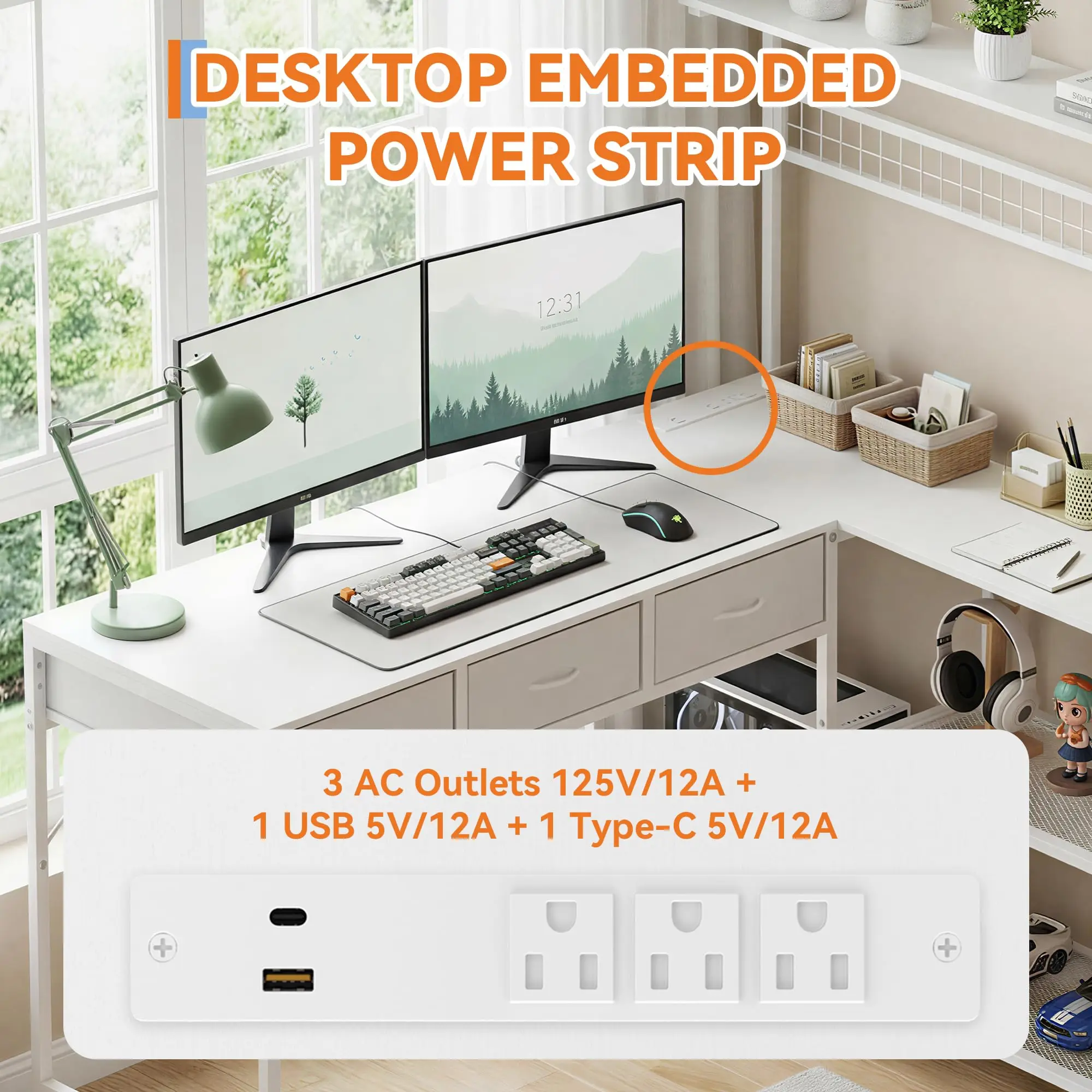50.4 Inch Reversible L Shaped  - Desk Setup Corner recensie en prijs
