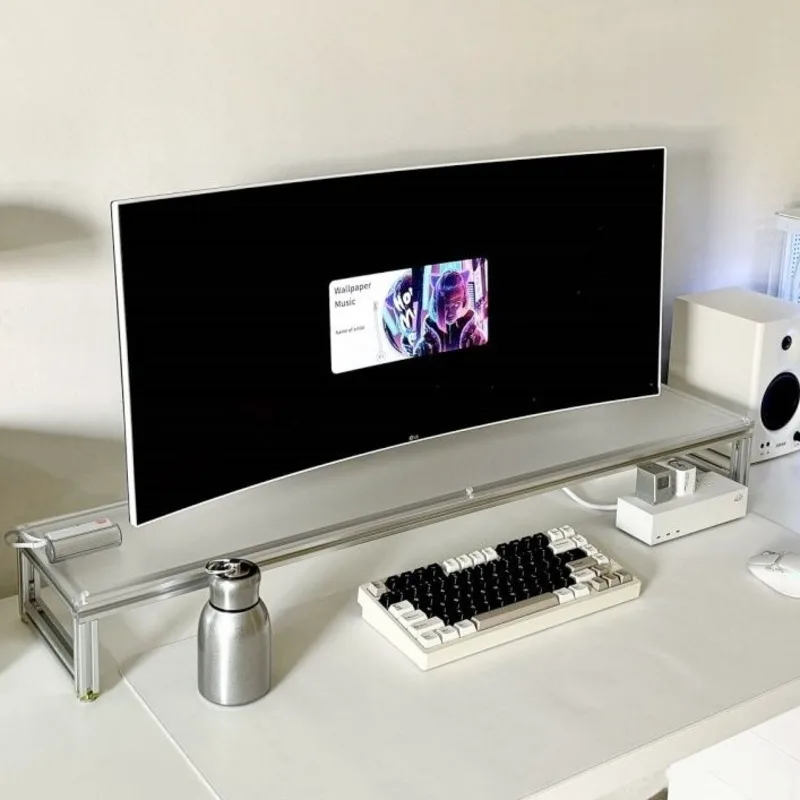 Aluminum Monitor Stand Acrylic - Desk Setup With Laptop And Monitor recensie en prijs