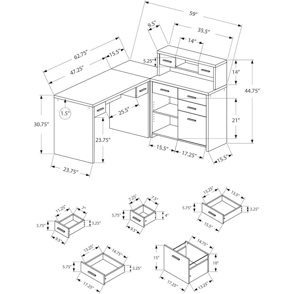 Computer Desk L-Shaped - Left  - Desk Setup Corner recensie en prijs