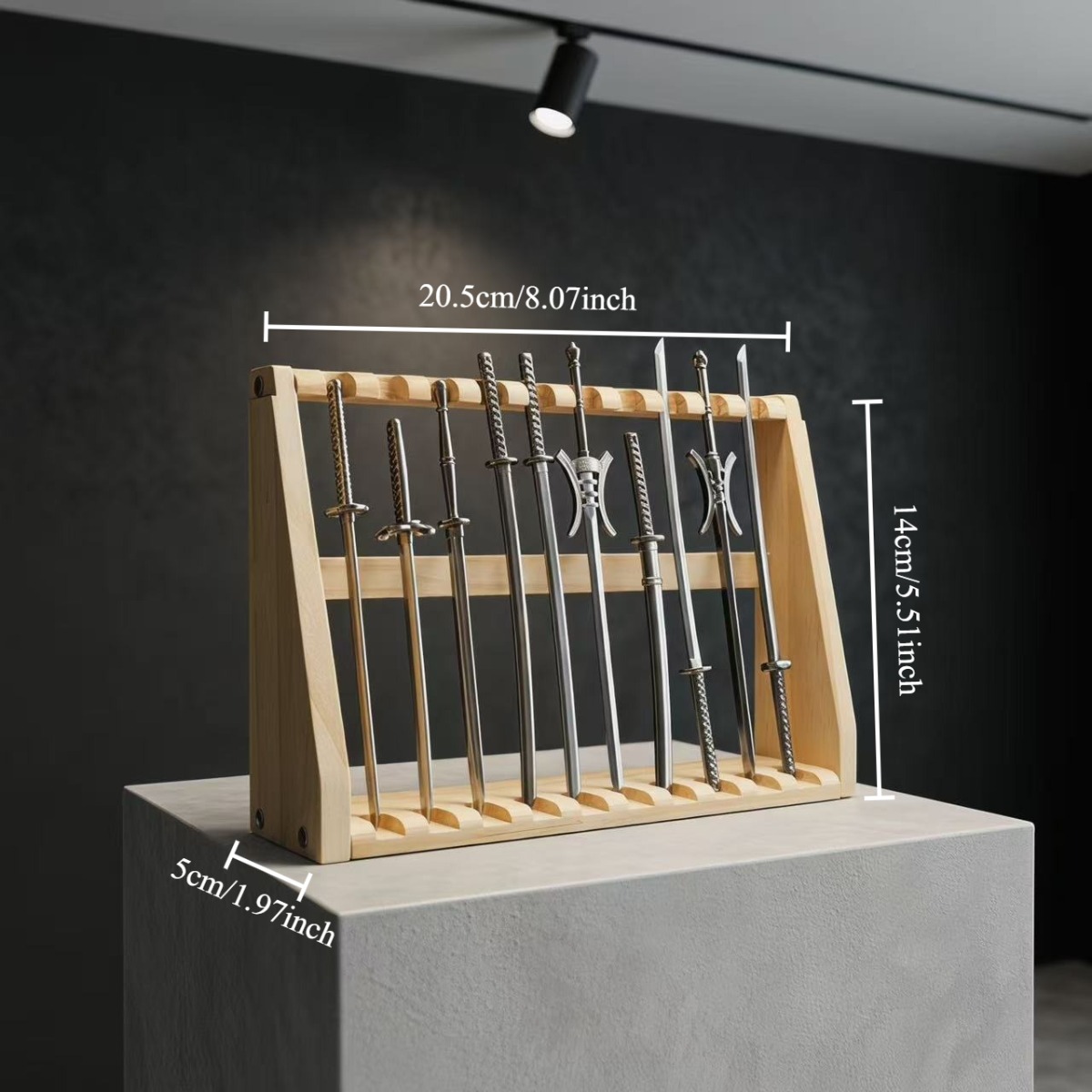 Wooden Desktop Sword Display S - Desk Setup Wood recensie en prijs
