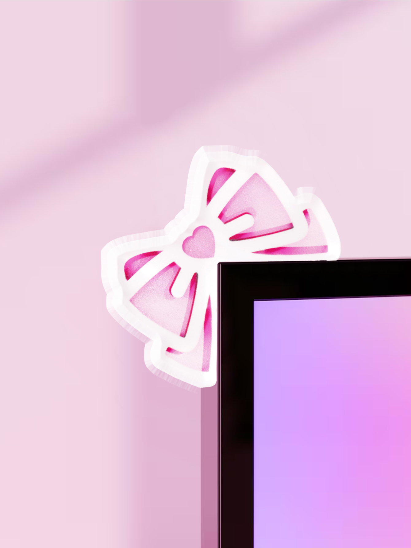 Kawaii Bow Monitor Decor Pink  - Desk Setup Pink recensie en prijs